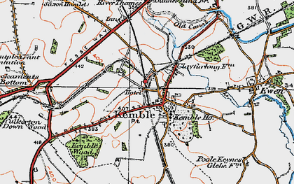 Old map of Kemble in 1919