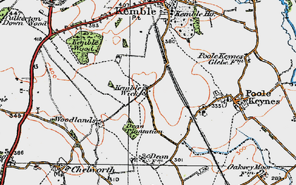 Old map of Kemble Wick in 1919