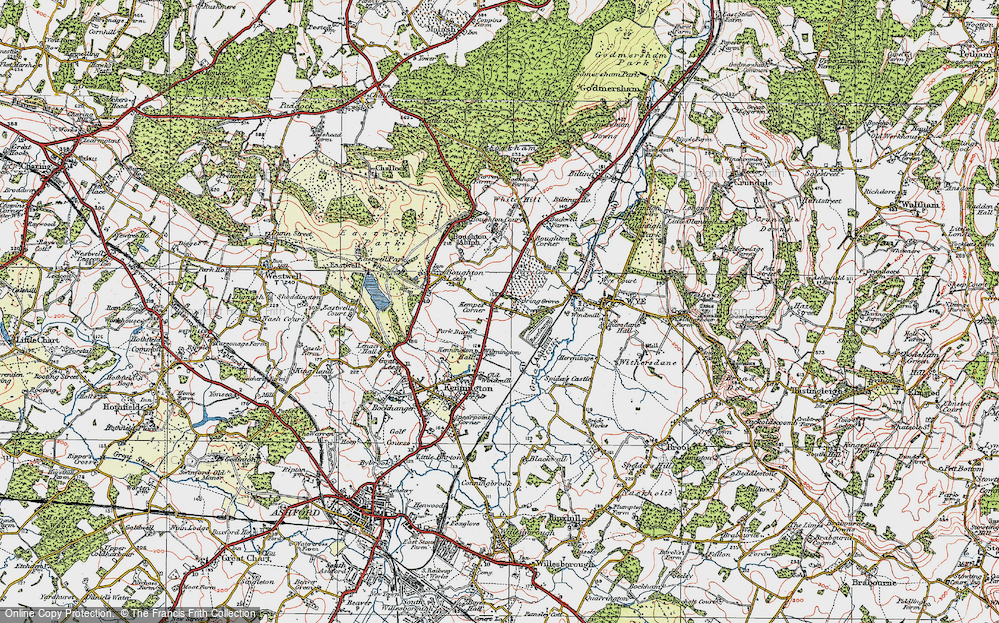Old Map of Kempe's Corner, 1921 in 1921