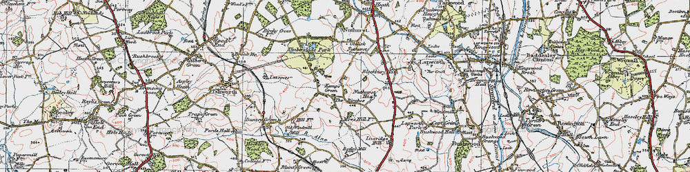 Old map of Kemps Green in 1919