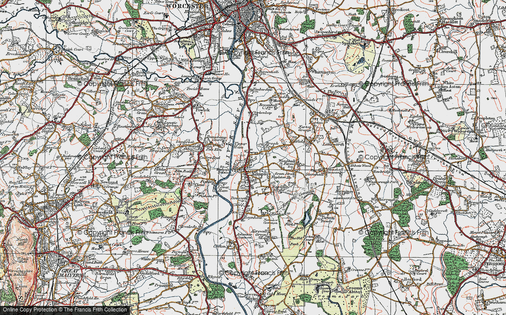 Old Map of Kempsey, 1920 in 1920