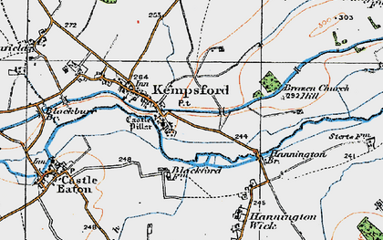 Old map of Kempsford in 1919