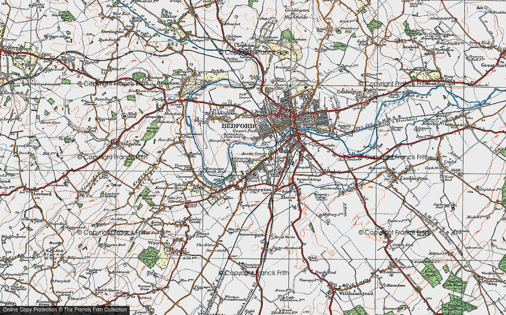 Old Map of Kempston, 1919 in 1919
