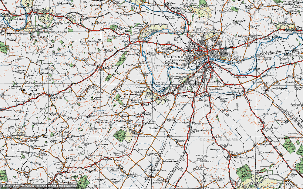 Old Map of Kempston Church End, 1919 in 1919