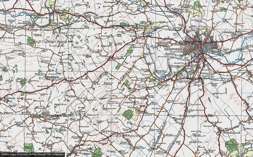 Old Map of Kempston West End, 1919 in 1919