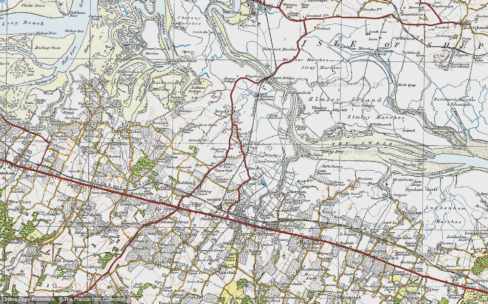 Old Map of Kemsley, 1921 in 1921