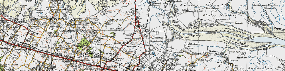 Old map of Kemsley in 1921