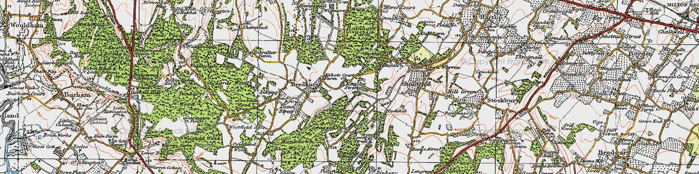 Old map of Kemsley Street in 1921
