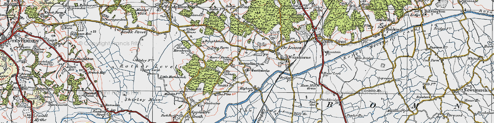Old map of Kenardington in 1921