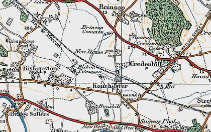 Old map of Bunshill in 1920