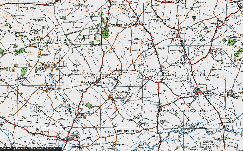 Old Map of Kencot, 1919 in 1919