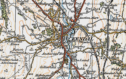 Old map of Kendal in 1925