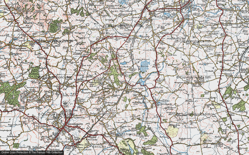 Old Map of Kendal End, 1921 in 1921