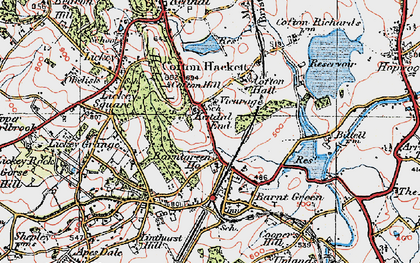 Old map of Kendal End in 1921