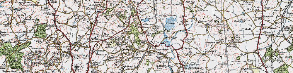 Old map of Kendal End in 1921