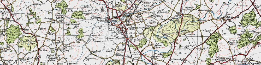 Old map of Kenilworth in 1919