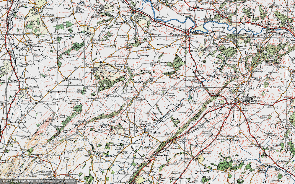 Old Map of Historic Map covering Broomcroft in 1921
