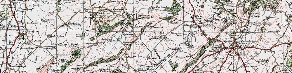 Old map of Broomcroft in 1921