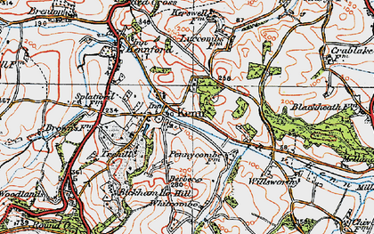 Old map of Bickham Ho in 1919