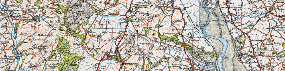 Old map of Bickham Ho in 1919