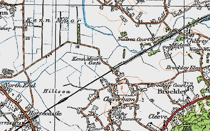 Old map of Kenn Moor Gate in 1919