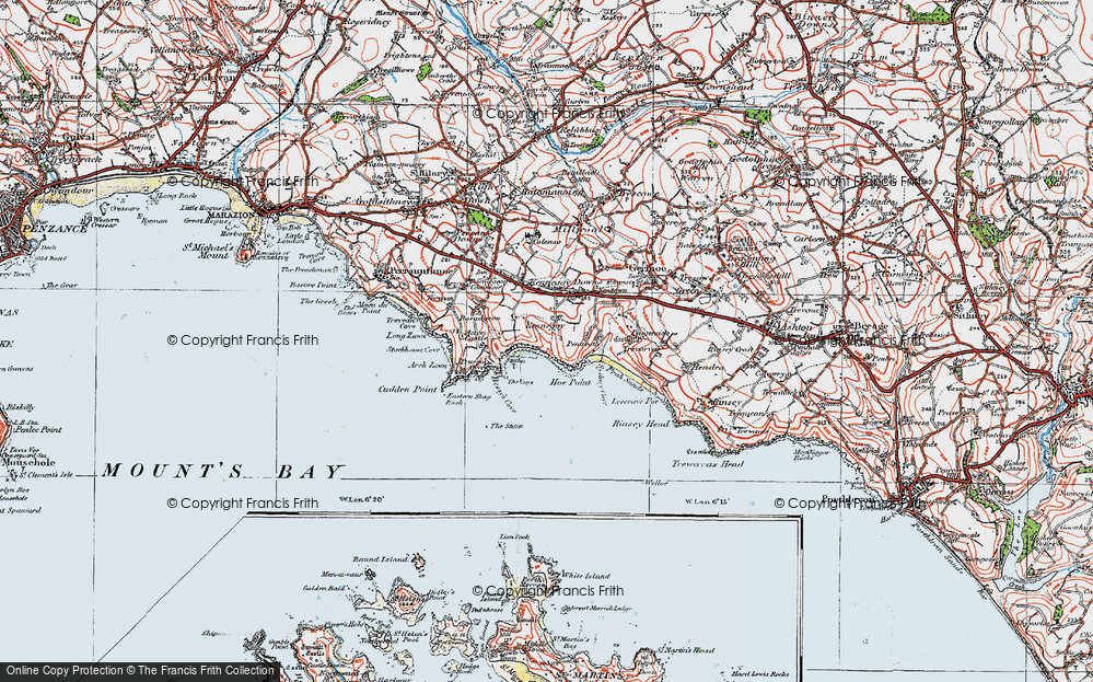 Old Map of Kenneggy, 1919 in 1919