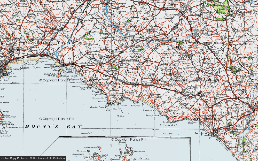 Old Map of Kenneggy Downs, 1919 in 1919