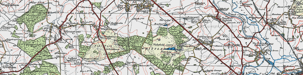 Old map of Briary Wood in 1919