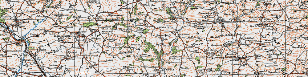 Old map of Kennerleigh in 1919