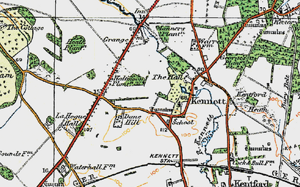 Old map of Kennett in 1920