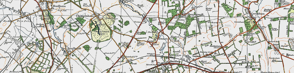 Old map of Kennett in 1920