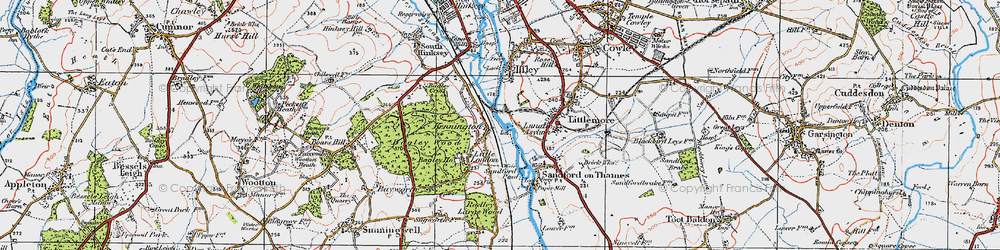 Old map of Bagley Wood in 1919