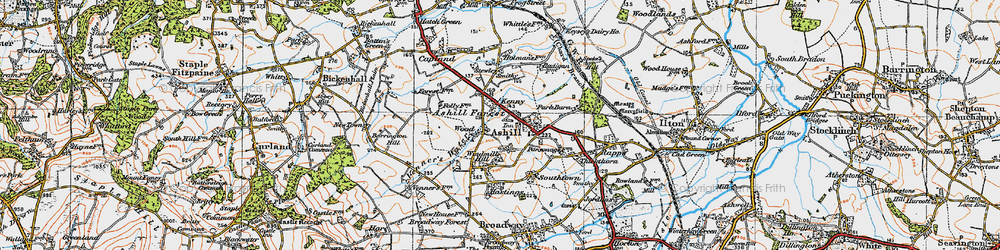 Old map of Kenny in 1919