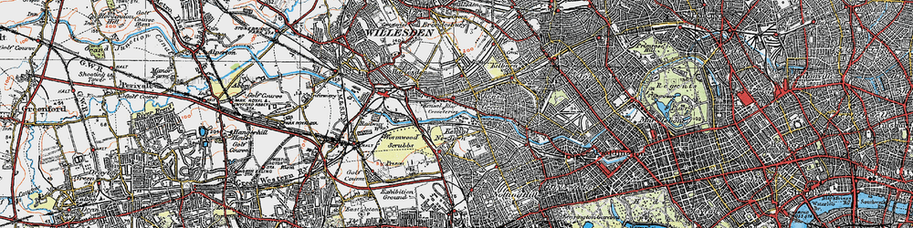 Old map of Kensal Green in 1920