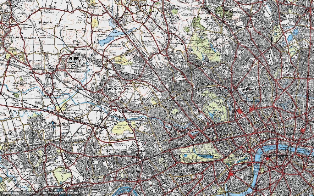 Old Map of Kensal Rise, 1920 in 1920