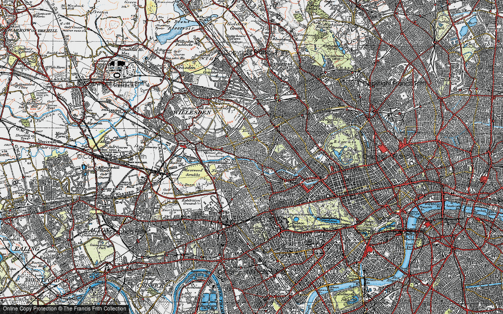 Old Map of Kensal Town, 1920 in 1920
