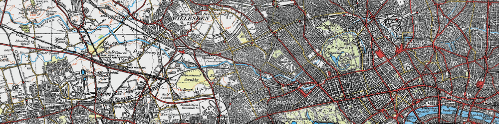 Old map of Kensal Town in 1920