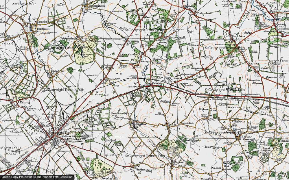 Old Map of Kentford, 1920 in 1920
