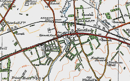 Old map of Kentford in 1920