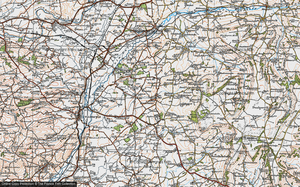 Old Map of Kentisbeare, 1919 in 1919