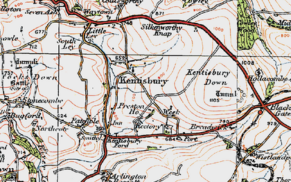 Old map of Kentisbury in 1919