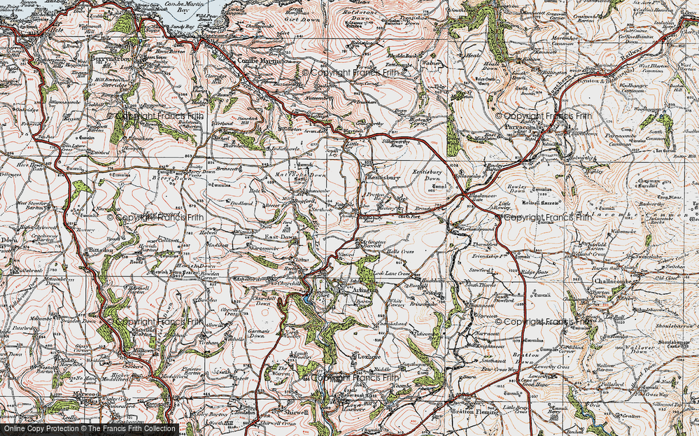 Old Map of Kentisbury Ford, 1919 in 1919