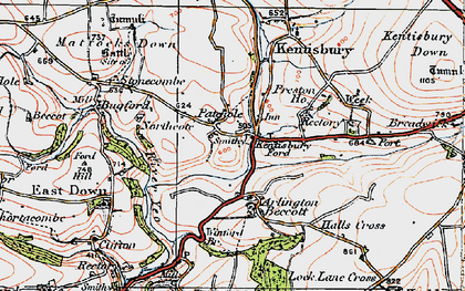 Old map of Kentisbury Ford in 1919