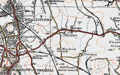 Old map of Kenton in 1920