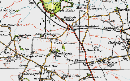 Old map of Kenton Bank Foot in 1925
