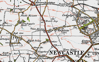 Old map of Kenton Bar in 1925