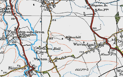 Old map of Kents Hill in 1919
