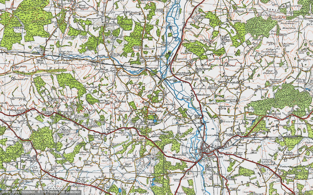 Old Map of Kents Oak, 1919 in 1919