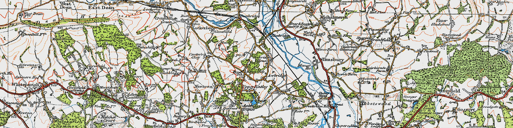Old map of Kents Oak in 1919