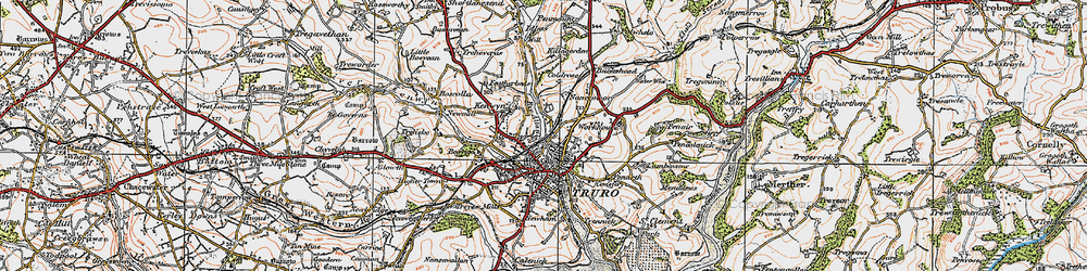 Old map of Kenwyn in 1919